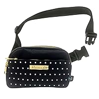 Cute Trendy Crossbody Mini Belt Bag for Blessed Women - Adjustable Strap Small Black Fanny Pack for Workout Running Traveling Hiking