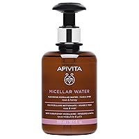 Apivita Micellar Water - Organic Cleanser & Makeup Remover that Soothes the Skin, Leaving it Clean and Comfortable - Gentle Rose Water for Face and Eyes, 10.1 Fl Oz