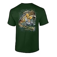 Fishing Jumping Snook Adult Short Sleeve Tee Shirt Black