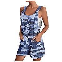 Women's Sleeveless Jumpsuit Stripe Printed Casual Fashion Short Pants Summer One-Piece Pants Rompers Trendy 2024