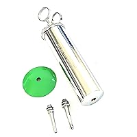 CynaMed -Premium Ear Wax Removal Syringe 8 OZ,6 OZ,4OZ,3 OZ - Brass with Chrome Finish Ideal for Household, EMT, Firefighter, Police, Medical Student, School and Hobby (6 OZ)