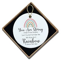 Inspirational Gifts for Women Friend Ornament Keepsake Sign Round Plaque Cheer Up Motivational Encouragement Rainbow Birthday for Coworker Teens Girls Boys Son Daughter BFF