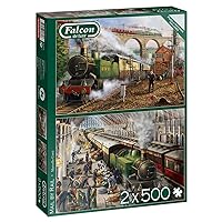 Jumbo, Falcon de Luxe - Mail by Rail, Jigsaw Puzzles for Adults, 2 x 500 Piece