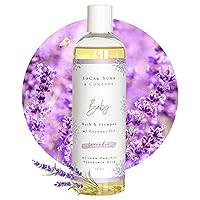 2-in-1 Organic Foaming Shampoo & Body Wash - Ideal for Mother's Day, Gentle Sensitive Skin Cleansing Botanical Baby Wash - Nourishing Soothing Ingredients - Lavender, 6oz