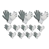 Atlas Showa - Therma-Fit 10-Gauge Insulated Seamless Liner Work Gloves with Natural Rubber Latex Coating - Grey, Large, 12-Pair - 451