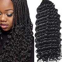 Deep Wave Hair Bulk Human Hair Bulk For Braiding No Weft Braids Extensions 100g Per Bundle Natural Color for Woman (1 Bundle 100g, 14inch)