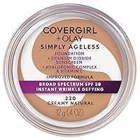 & Olay Simply Ageless Instant Wrinkle-Defying Foundation, Creamy Natural 0.44 Fl Oz (Pack of 1)