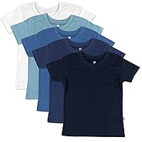 HonestBaby Multipack Short Sleeve T-Shirt Tee 100% Organic Cotton Infant Baby, Toddler, Little Kids Boys, Girls, Unisex