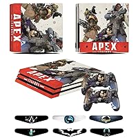 PS4 Pro Skins - Decals for PS4 Controller Playstation 4 Pro - Stickers Cover for PS4 Pro Controller Sony Playstation Four Pro Accessories with Dualshock 4 Two Controllers Skin - Apex