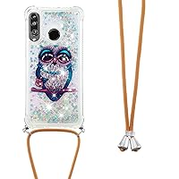 IVY P30 Lite Fashion Quicksand with Reinforced Corner and Drop Protection and Liquid Flow Design for Huawei P30 Lite/Nova 4e Case - Owl Lady