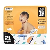 Hello Bello Premium Baby Diapers Size 4 I 21 Count of Disposeable, Extra-Absorbent, Hypoallergenic, and Eco-Friendly Baby Diapers with Snug and Comfort Fit I Sleepy Sloth