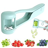 Grape Cutter, Portables Grape Slicer Stainless Steel Blade Grape Cherry Tomato Strawberry Cutter Tools Into 4 Pieces for Vegetable Fruit Salad Kitchen Gadget Cake Decoration
