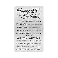 Granddaughter 25th Birthday Card, Happy 25 Birthday Granddaughter Gifts Ideas, Small Engraved Wallet Card