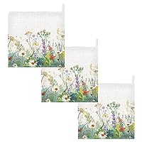 Grass with Butterflies Baby Washcloths - 3 Pack Muslin Cotton Face Towels for Baby Newborn Girls and Boys - Soft and Absorbent - 11.8 Inch