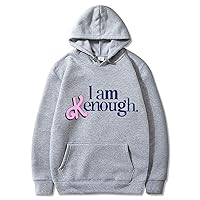 LBW I Am Kenough Hoodie for Women Funny Letter Print Hooded Sweatshirt I Am Enough Hoodies Streetwear Casual Pullovers Tops