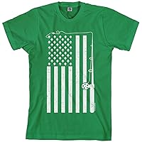 Threadrock Men's Fishing American Flag T-Shirt