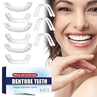 6 PCS Temporary dentures with Veneer for Both Men and Women, Covering Imperfect Teeth,Nature and Comfortable Veneers to Regain Confident Smile-i001