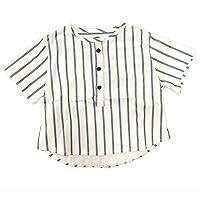 Arturo Short Sleeve Shirt 100% Organic Cotton Jersey – Blue Stripes – 9 Months