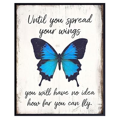 Mua Inspirational Butterfly Wall Art Picture - Boho Positive Quote ...