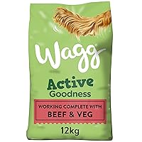 Wagg Active Goodness Complete Dry Adult Dog Food Beef & Veg 12kg - For All Active Working Dog Breeds