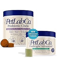 PetLab Co. – Gut & Breath Bundle: Dental Powder for Fresh Breath in 1 Scoop. for Small Dogs & Salmon Dog Probiotics to Support a Healthy Gut - Easy to Use – Innovative Formulas