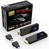 Wireless HDMI Transmitter and Receiver, PAKITE Portable Wireless HDMI Extender Kit, 2.4/5G, 1080P@60Hz, Plug & Play, Streaming Video from Laptop, Camera, Cable Box to HDTV, Projector, Monitor