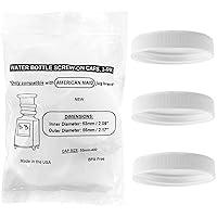 Threaded/Screw-On Caps for 3 and 5 Gallon Water Bottle Jugs (3 pk) (53mm, White)