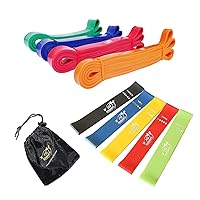 Fit Simplify Resistance Bands and Pull Up Assist Bands Set (12 Pieces) - - Stretching Resistance Band - Mobility and Powerlifting Bands - Exercise Pull Up Bands