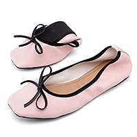 Women's Flats Shoes Square Toe Comfortable Slip On Flats for Girls