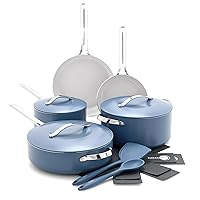 GreenPan Nova 10-Piece Cookware Pots and Pans Set, Healthy Ceramic Nonstick, PFAS-Free, Induction Suitable, Dishwasher and Oven Safe, Ocean