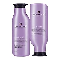 Pureology Hydrate Sheer Shampoo and Conditioner for Fine Hair | For Dry Color Treated Hair | Sulfate-Free | Vegan | Paraben-Free
