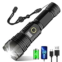 Flashlights High Lumens Rechargeable, 990,000 Lumens Super Bright Flashlight with LCD Digital Display, Zoom, 5 Modes, IPX7 Waterproof, Tactical Flashlight for Emergencies, Camping