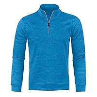 Mens Sweaters Pullover Casual Long Sleeve Quarter Zip Polo Sweater Slim Fit Mock Neck Soft Fleece Classic Pullover Top