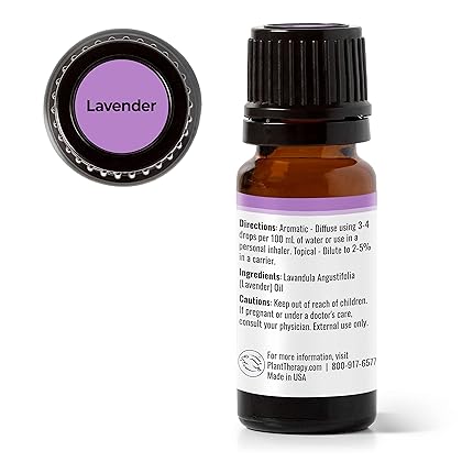Plant Therapy Lavender Essential Oil 100% Pure, Undiluted, Therapeutic Grade, Aromatherapy Diffuser for Relaxation and Body Care, Healthy Skin and Hair, 10 mL (1/3 oz)