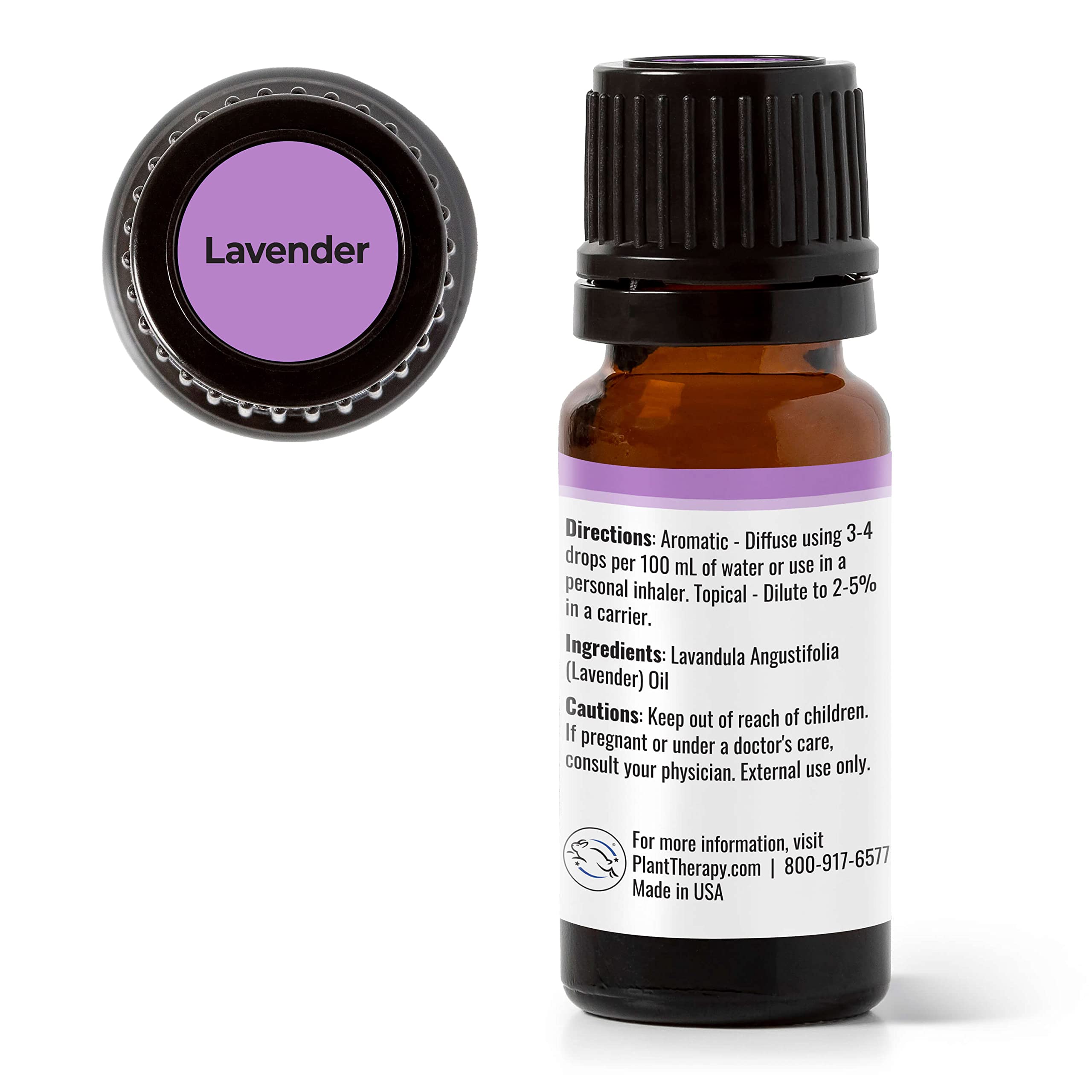 Plant Therapy Lavender Essential Oil 100% Pure, Undiluted, Therapeutic Grade, Aromatherapy Diffuser for Relaxation and Body Care, Healthy Skin and Hair, 10 mL (1/3 oz)