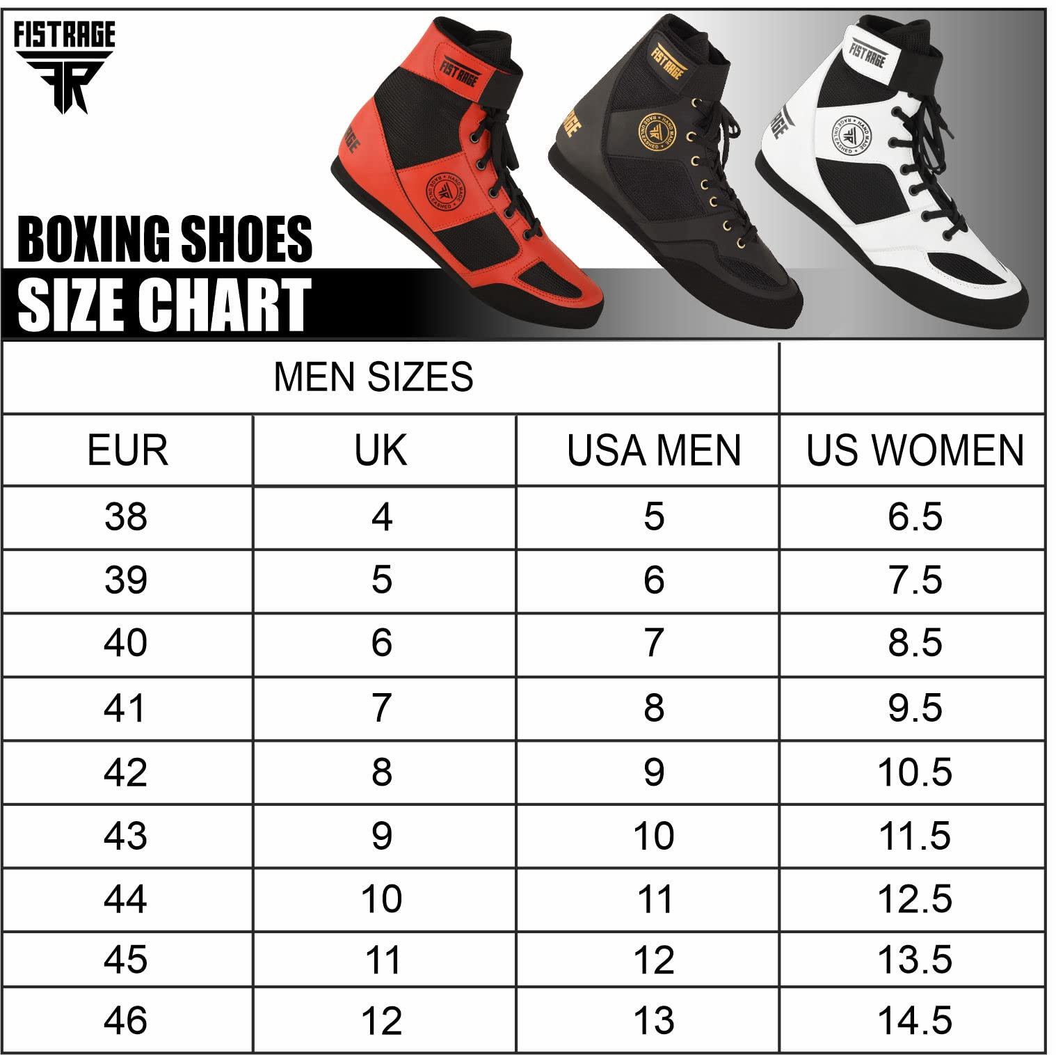 FISTRAGE Boxing Shoes Leather Kick Fighting Training Mesh Unisex Pro Men's and Youth Genuine Light Weight Boot | Shoe for Adults