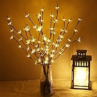 2 Pack Lighted Prelit Twig Tree Branches Lights, Battery Operated, Room Decor LED Cherry Blossoms Lamp Christmas Holiday Decorative Sticks Vase Filler for Home Decoration (29.5inch)