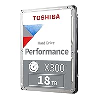 Toshiba X300 18TB Performance & Gaming 3.5-Inch Internal Hard Drive - CMR SATA 6 Gb/s 7200 RPM 512 MB Cache - HDWR51JXZSTA
