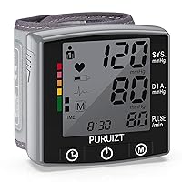 Blood Pressure Monitor Wrist, Automatic Blood Pressure Cuff with Compact Storage Box, 2x120 Sets Memory, Large LCD Display, Adjustable Cuff for Home Use