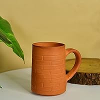 Handmade Pottery Clay Premium Unglazed large Terracotta Mug Utensil or Serveware made of Terracotta,for Kitchen & Dining(600ml, Natural color)