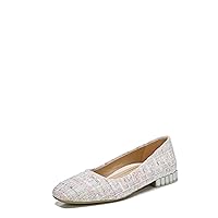 Vionic Women's Tulip Luxana Fashionable Ballet Flat- Supportive Ladies Slip On Shoes That Include Three-Zone Comfort with Orthotic Insole Arch Support, Medium Fit Peony Multi Woven 7.5 Medium US