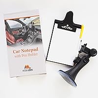 Car Clip Board with Pen Holder and pad Mount, Universal Suction Cup, Flexible Neck Mount with 1 Pad, by Mobi Lock