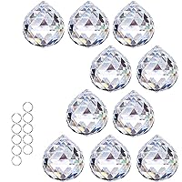 H&D 40mm/1.57in Crystal Ball Prism Rainbow Maker Hanging Crystal Balls for Chandelier Pendants Window Suncatchers,Pack of 10