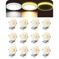 EDISHINE 12 Pack Recessed Lighting 4 Inch with Night Light, 10W 800LM 5CCT Led Recessed Lights, CRI 90+, Recessed Light Fixtures for Bathroom, Kitchen, Hallway, ETL Listed