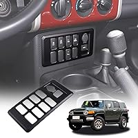 LLKUANG ABS Center Console Driver Assistance Decoration Cover for Toyota FJ Cruiser 2007-2021 Air Conditioning Button Mode Panel Frame (Matte Black)