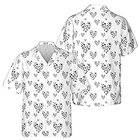Buble Black and White Heart Hawaiian Shirt S-5XL, Valentine Gift Shirt, Couple Lover Shirt
