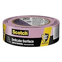 Scotch Delicate Surfaces Painters Tape, 1.41 in x 60 yd, Damage-Free Painting Prep, Protect Delicate Surfaces, UV & Sunlight Resistant, Solvent-Free Adhesive, Indoor Masking Tape, 1 Roll (2080-36EC)