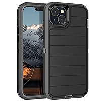 for iPhone 15 Case,Heavy Duty 3-Layer[Shockproof][Dropproof][Dust-Proof] Military Grade Full Body Rugged Protection Cover Case for Apple iPhone 15 5G 6.1 inch,Black