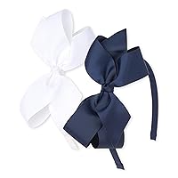The Children's Place Girls' Headband 2-Pack, Navy/White-2 Pack, NO Size