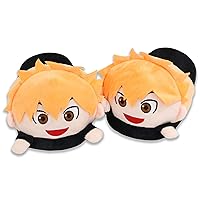 Anime Haikyuu!! Fuzzy Slippers House Slippers Closed Toe Open Back Foam Slippers with Rubber Sole for Women Man One Size
